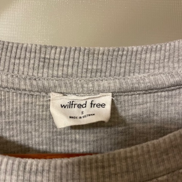 Wilfred | Rib Knit Cropped Tee | Heather Grey | Size S - Picture 4 of 5